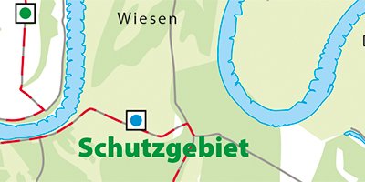 Ausschnitt aus der Wander -und Fahrradkarte Wittenberg